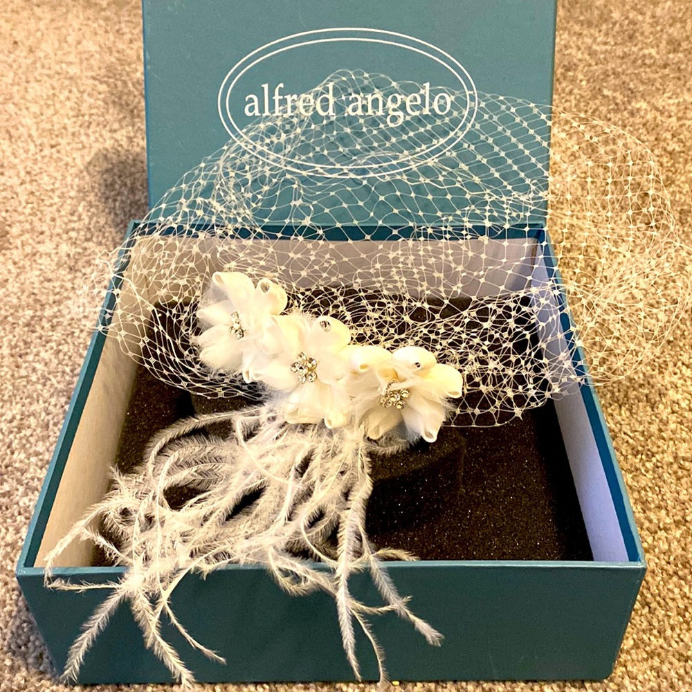 Vintage bridal bird cage vail head piece